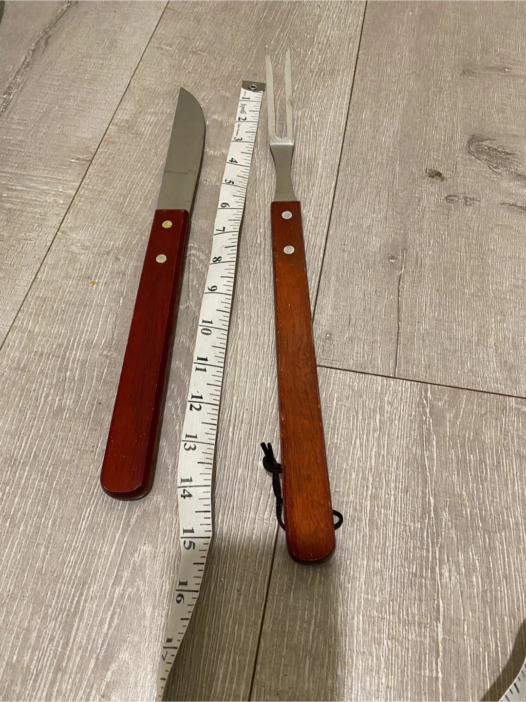 Vintage BBQ Steak Knife and Fork Set - photo 4