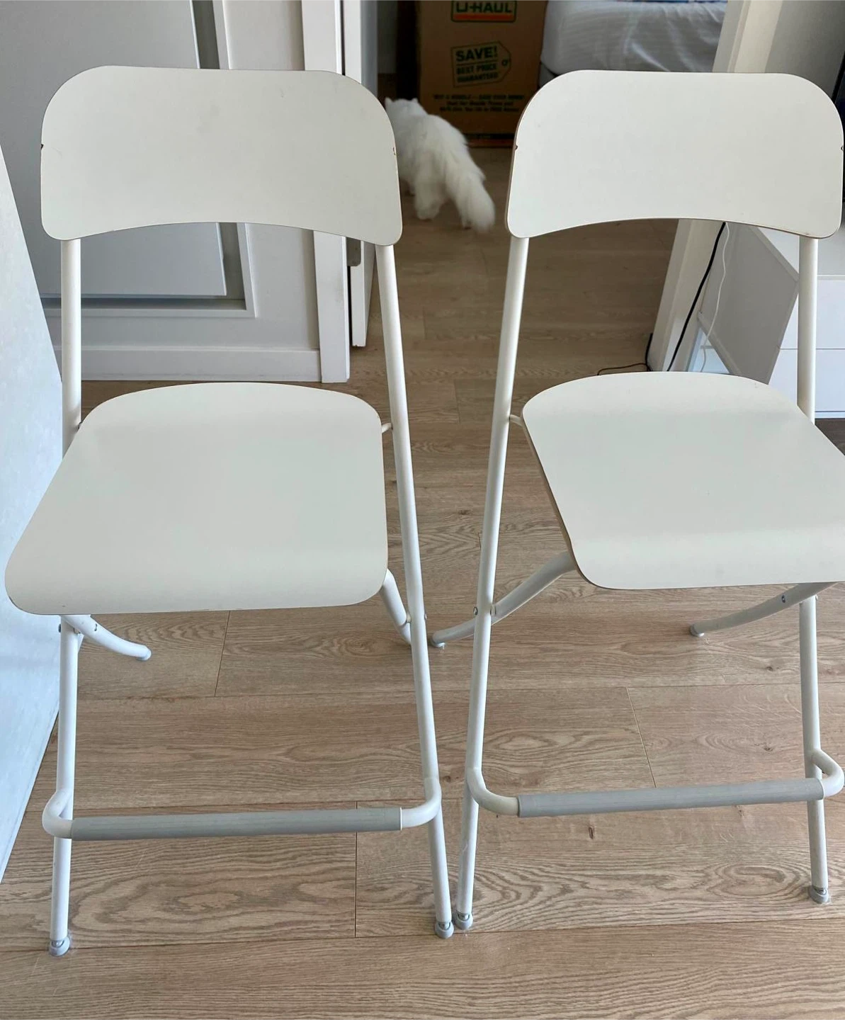 Two IKEA Franklin Foldable Bar Stools