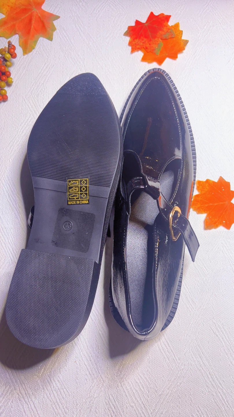 Black Patent T-Strap Flats - photo 4
