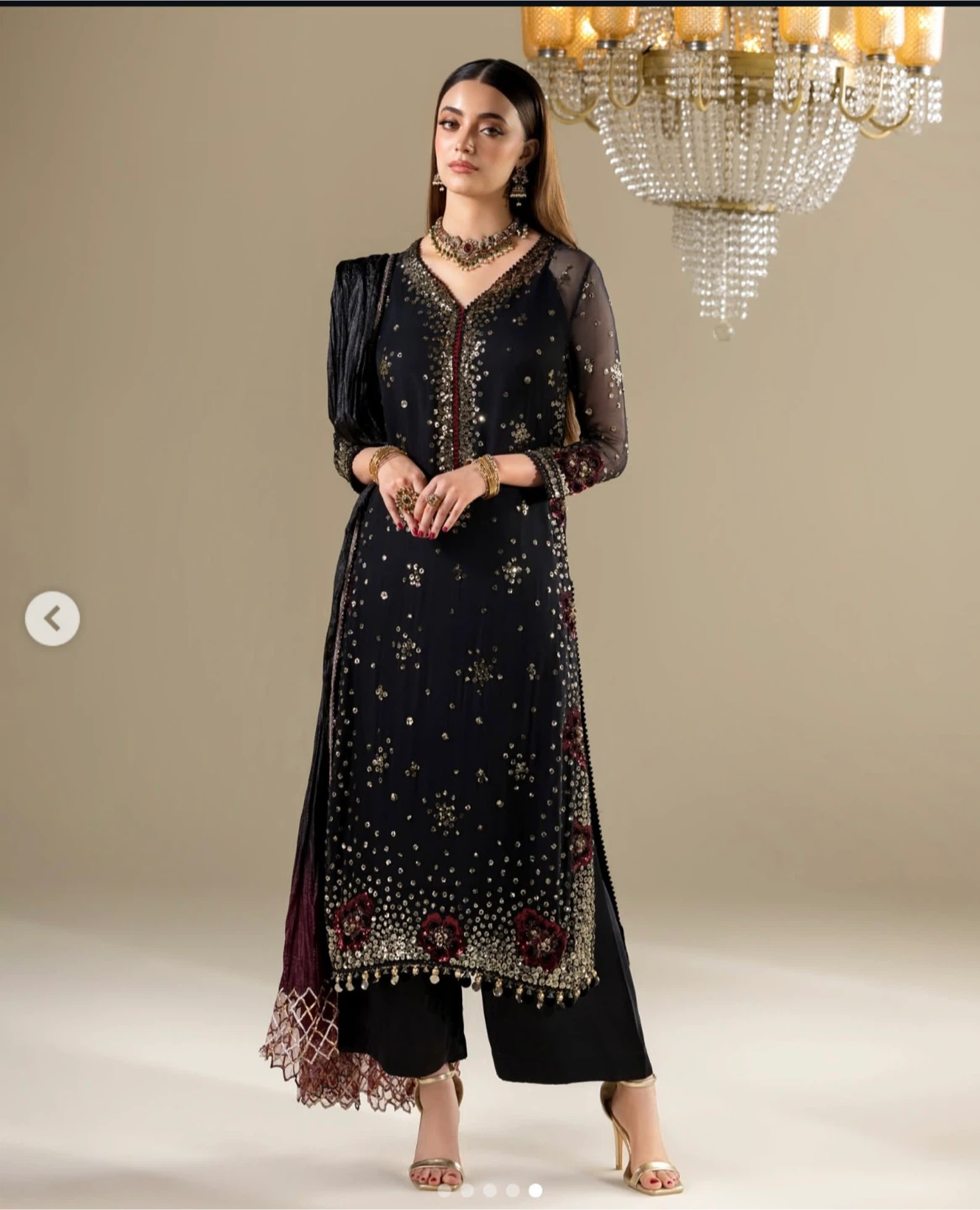 Black Embroidered Party Wear Shalwar Kameez