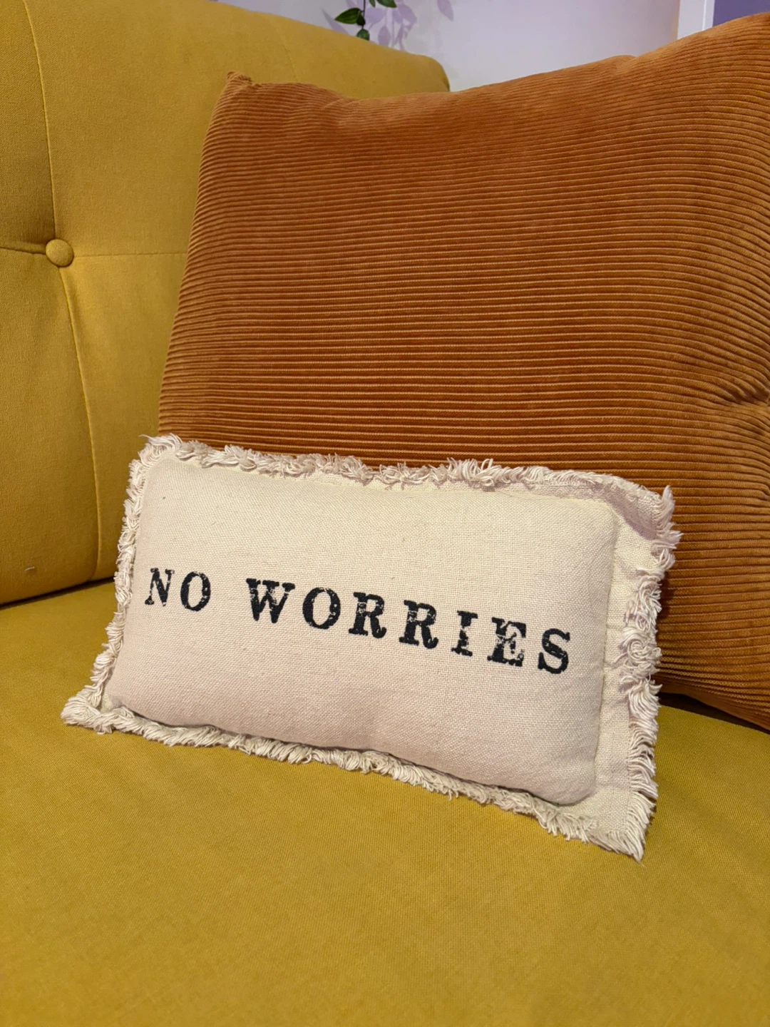 No Worries decorative throw cushion