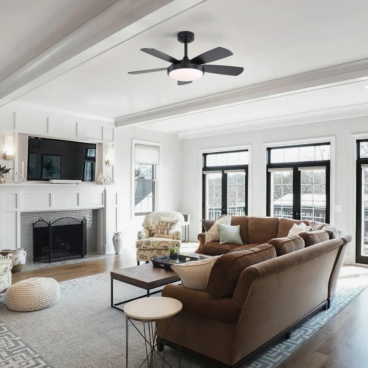 42'' 5 Blade Modern Ceiling Fan With Light and Remote Control - photo 3