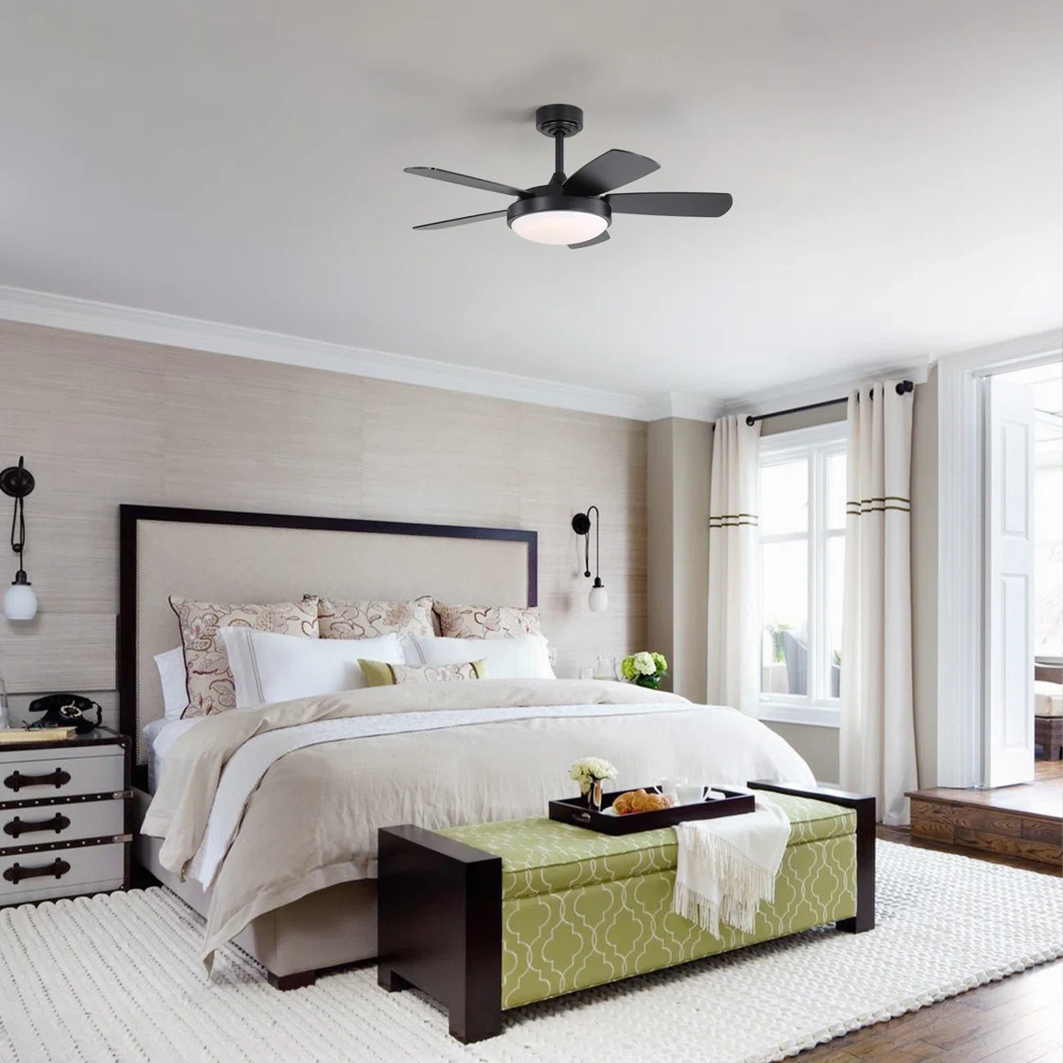 42'' 5 Blade Modern Ceiling Fan With Light and Remote Control - photo 5