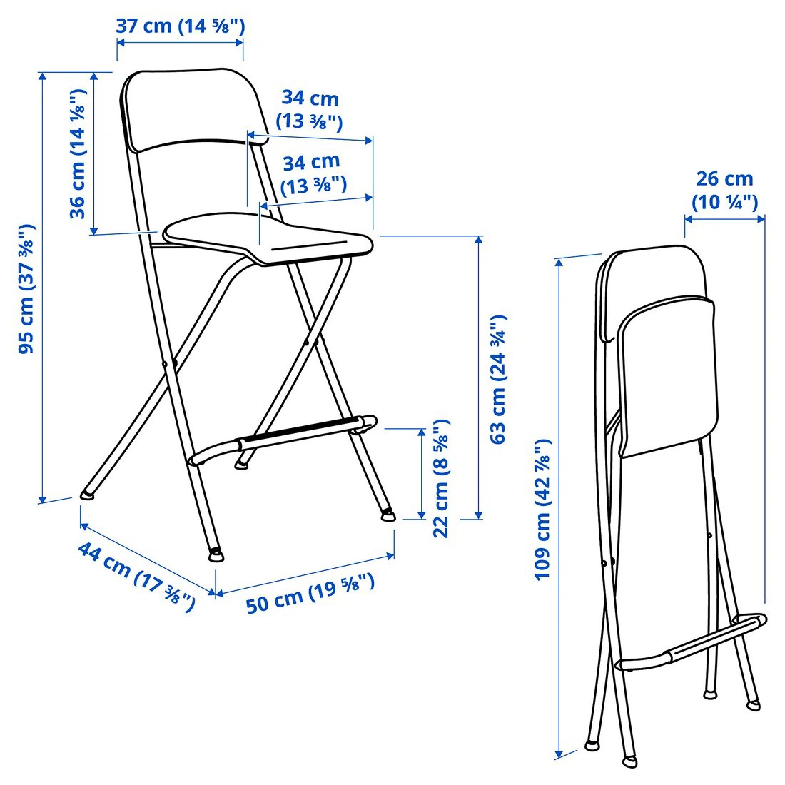 Two IKEA Franklin Foldable Bar Stools - photo 4