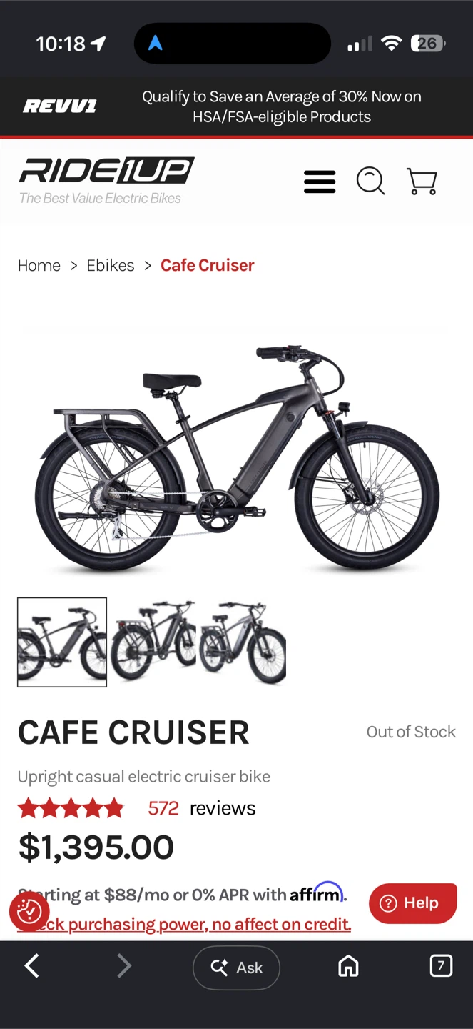 Ride1Up Cafe Cruiser Electric Bike