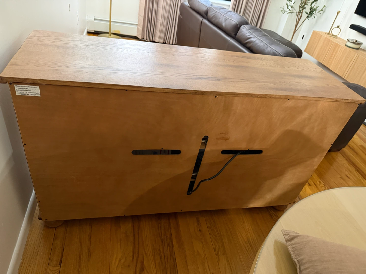 Solid Oak Wood Sideboard Buffet Cabinet – Mission Style - photo 3