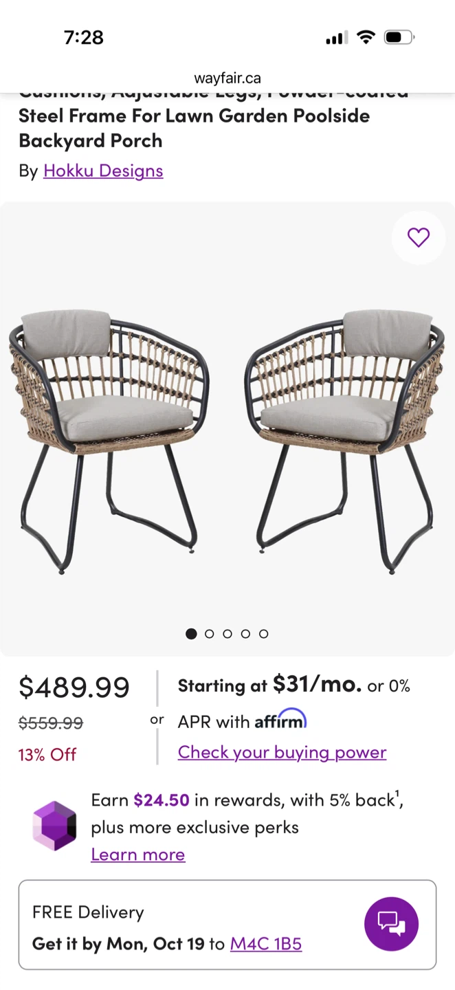 Hokku Designs Patio Chairs Set of 2 - photo 2
