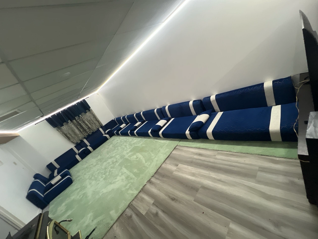 Modular Floor Sofa Set Blue and White
