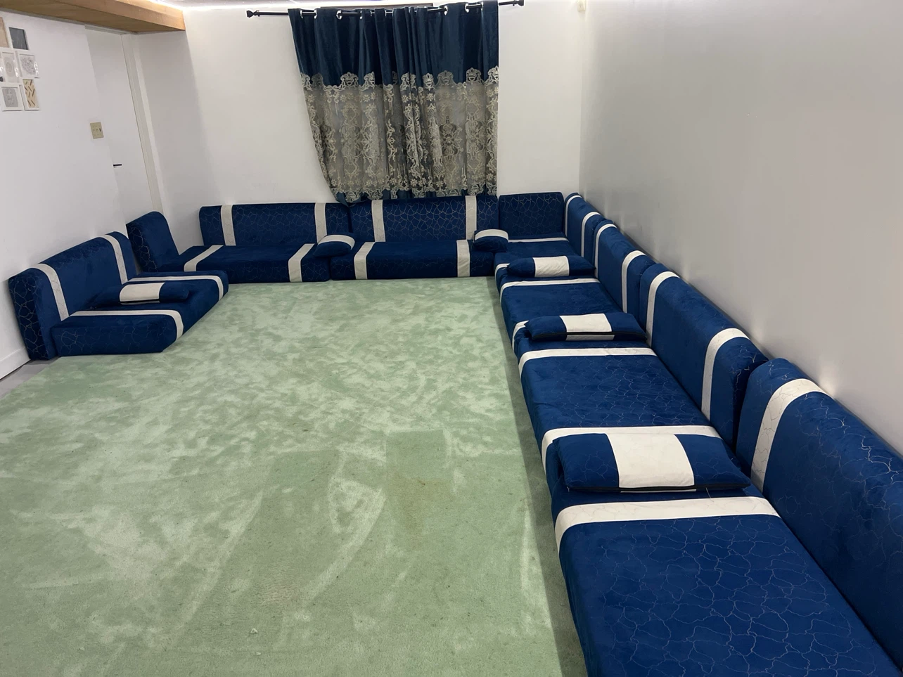 Modular Floor Sofa Set Blue and White - photo 3