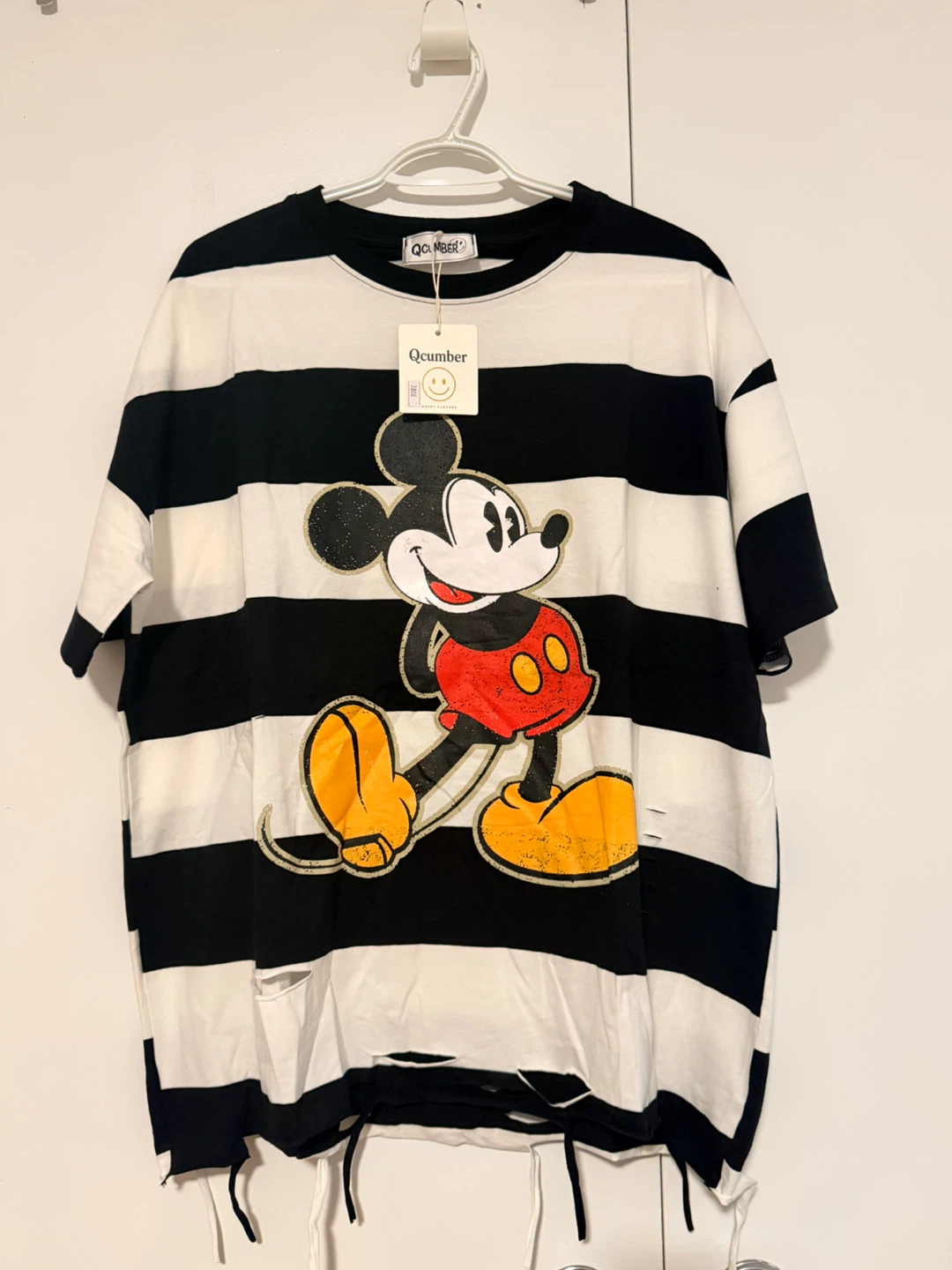 Qcumber Mickey Mouse Striped T-Shirt