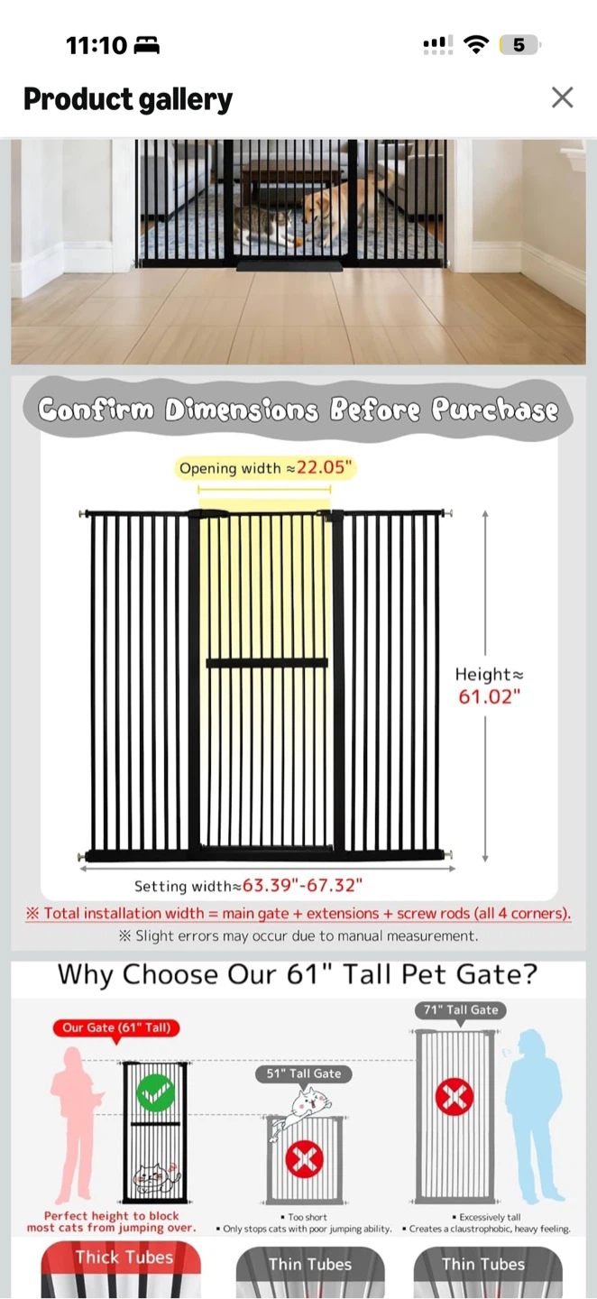 Lumizone 61.02" Extra Tall Pet Gate - photo 2