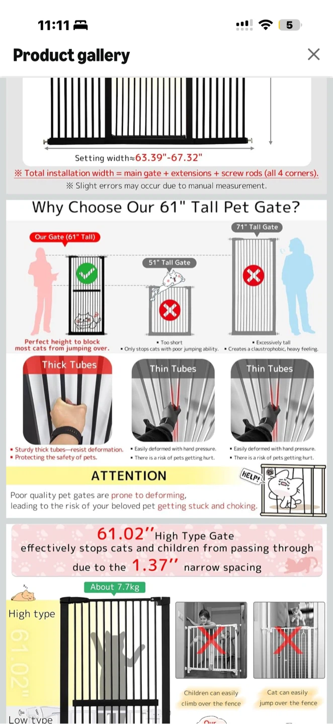 Lumizone 61.02" Extra Tall Pet Gate - photo 3