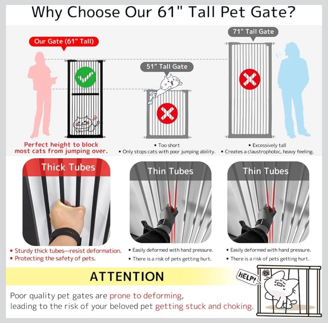 Lumizone 61.02" Extra Tall Pet Gate - photo 4