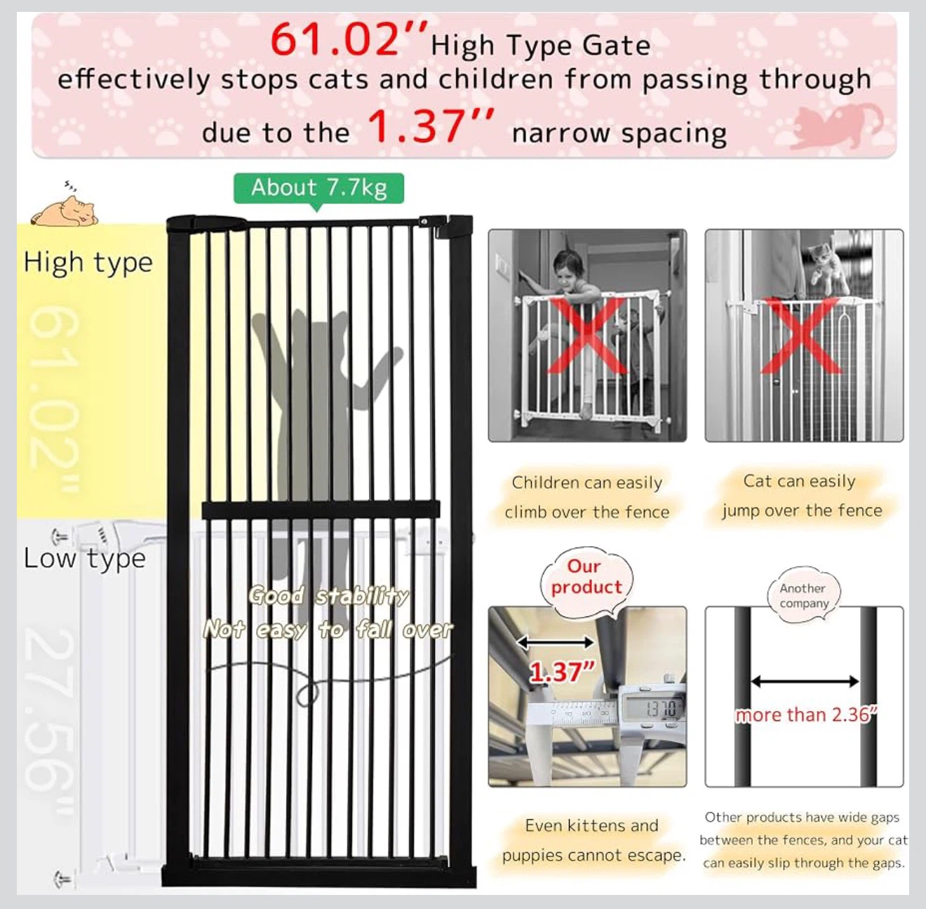 Lumizone 61.02" Extra Tall Pet Gate - photo 5
