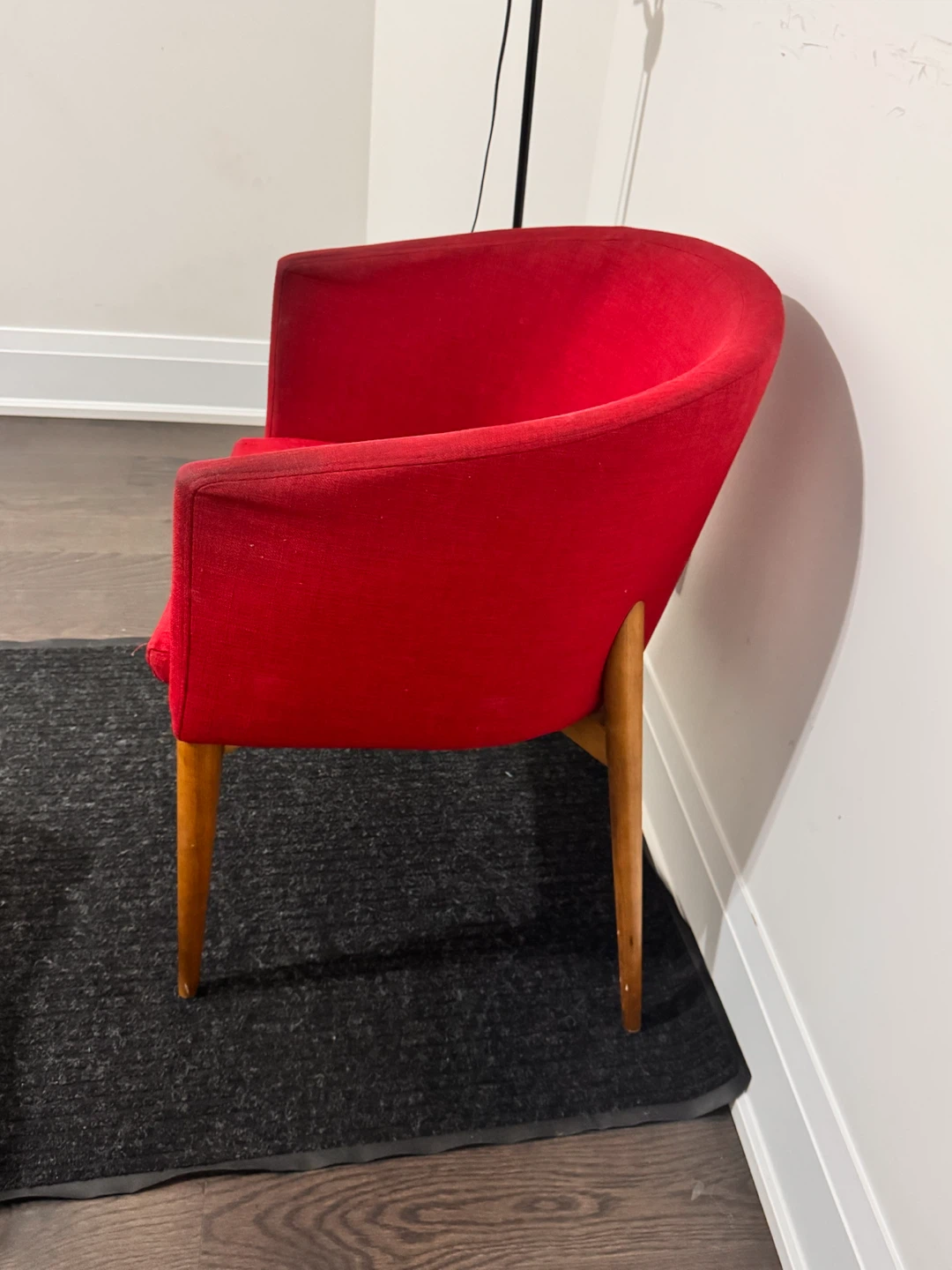 Mid-Century Modern Style Red Accent Chair