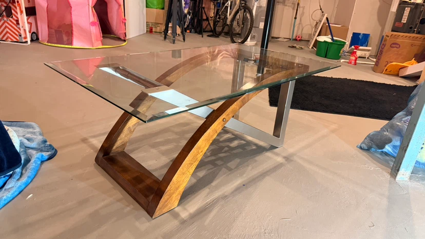 Modern Wood and Metal Coffee Table & Side Table Set