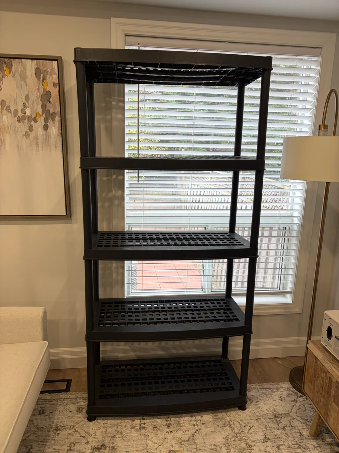 Black heavy duty storage shelves