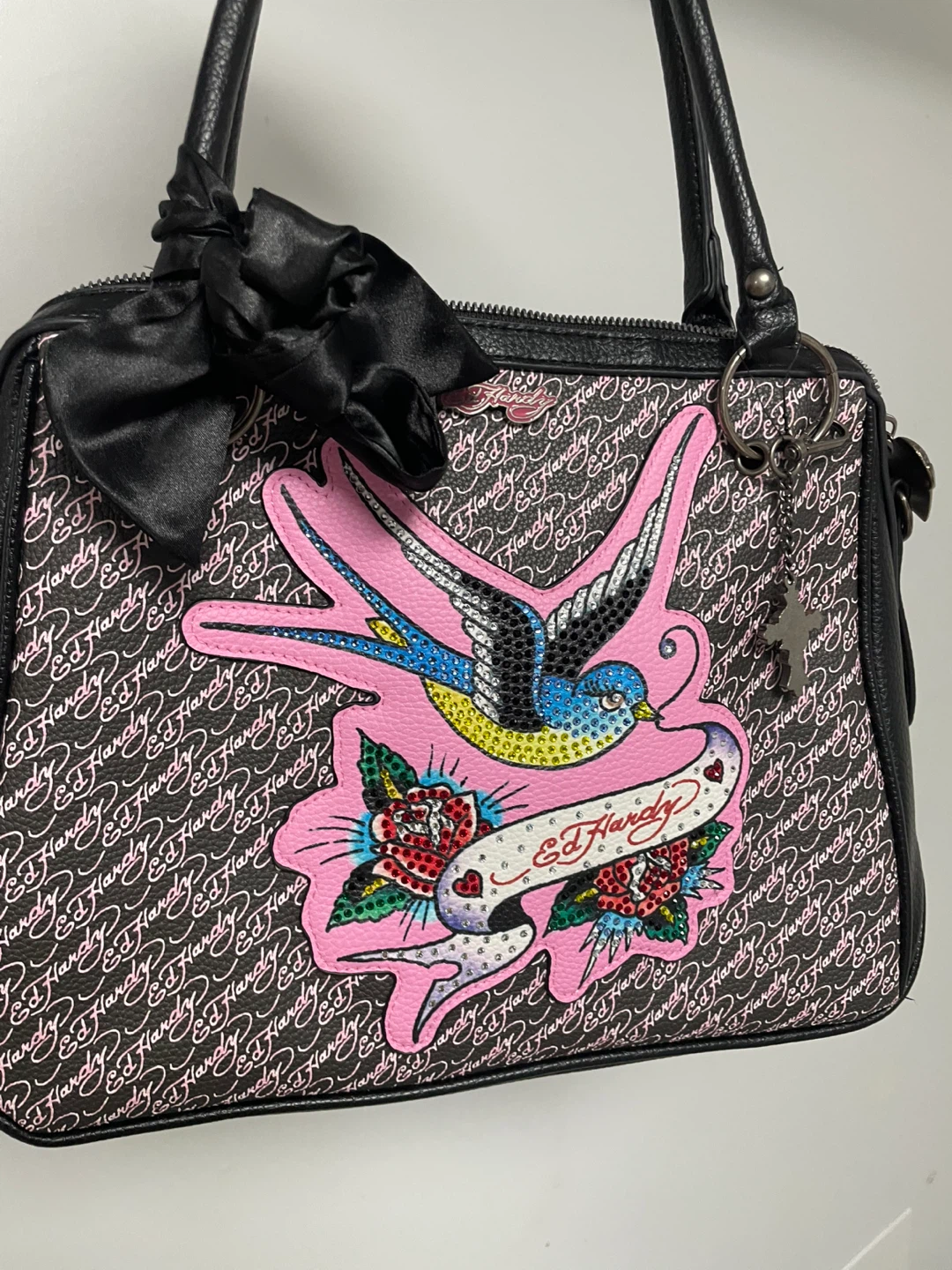Ed Hardy Tattoo Print Handbag