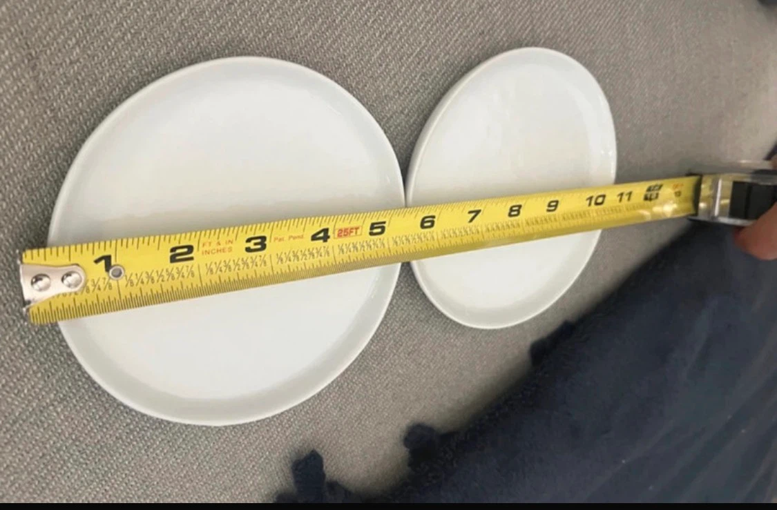 White Crate & Barrel Ceramic Appetizer Plates - Set of 2 - photo 5