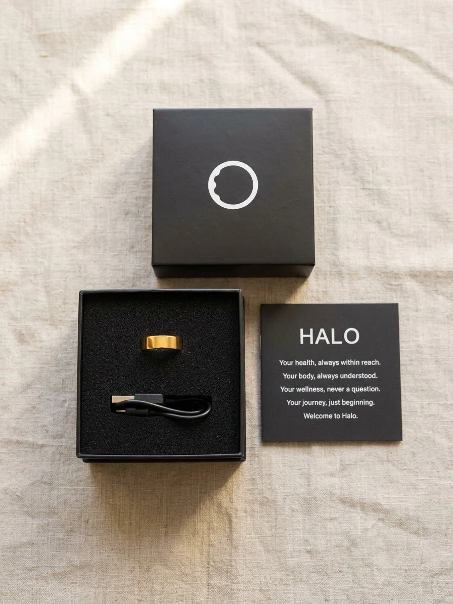Brand New Halo 4 Smart Ring Set (Gold, Size 8) - Never Used