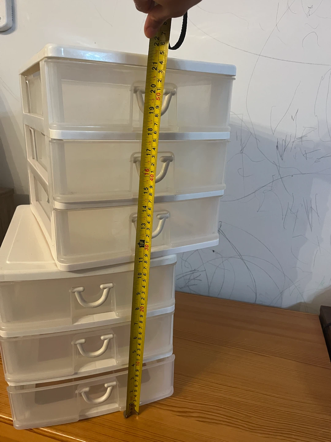 Two 3-Drawer Plastic Storage Organizers - photo 2