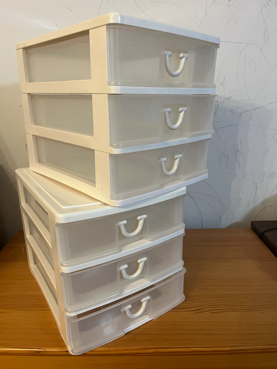 Two 3-Drawer Plastic Storage Organizers - photo 4