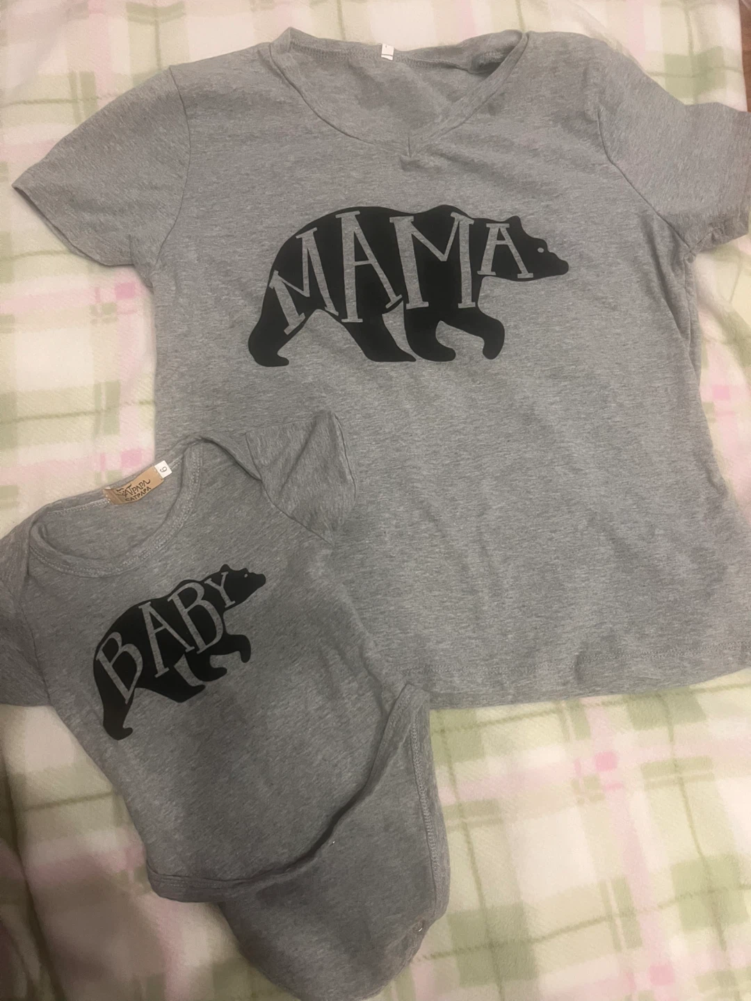 Mama and Baby Bear Matching Outfit Set