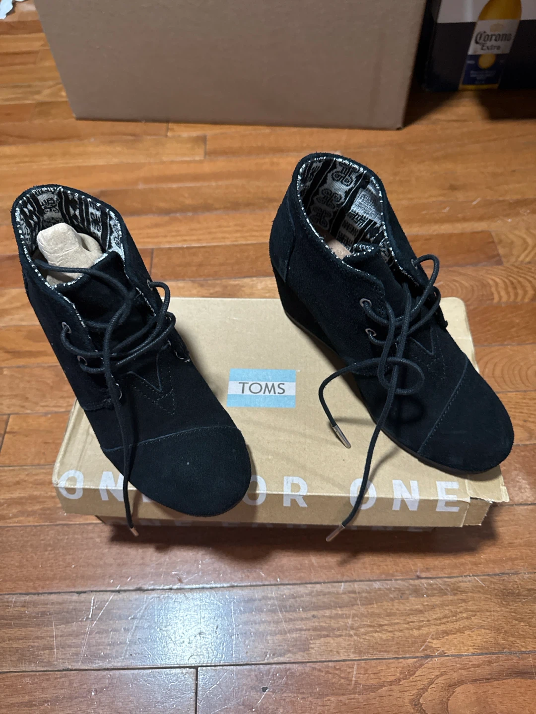 TOMS Black Wedge Ankle Boots - photo 2