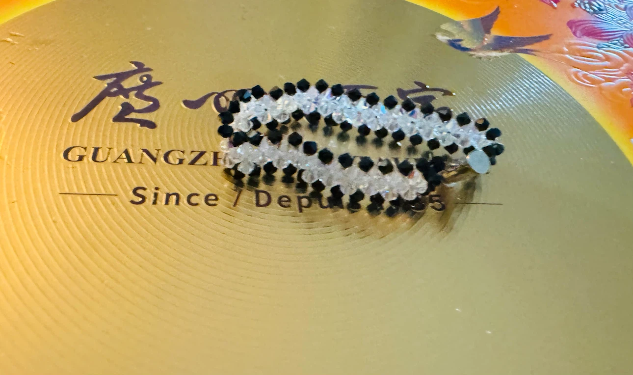 Black and Clear Crystal Beaded Bracelet