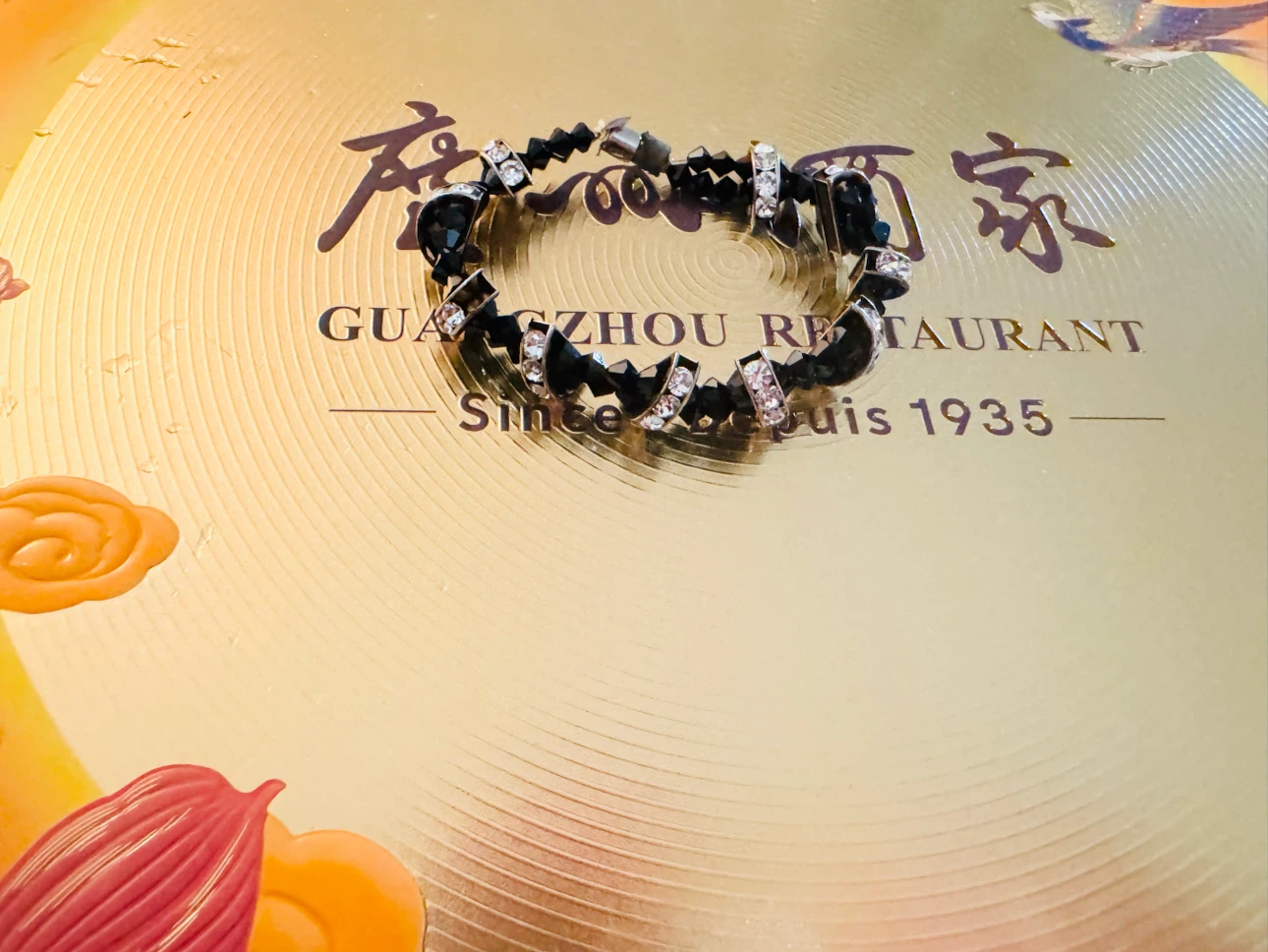 Black Crystal Bead Bracelet