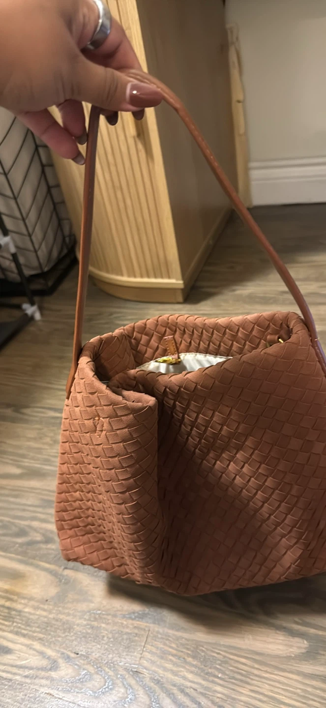 Brown Woven Shoulder Bag