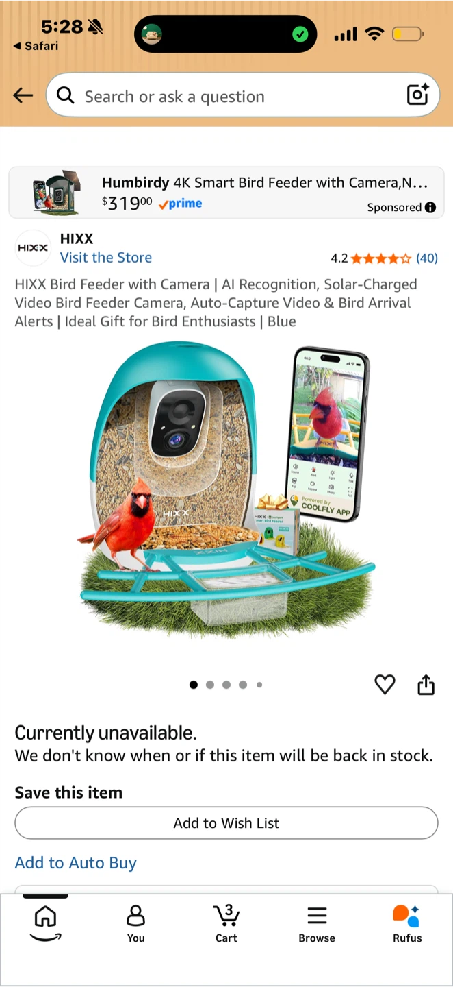 HIXK Smart Bird Feeder with Camera