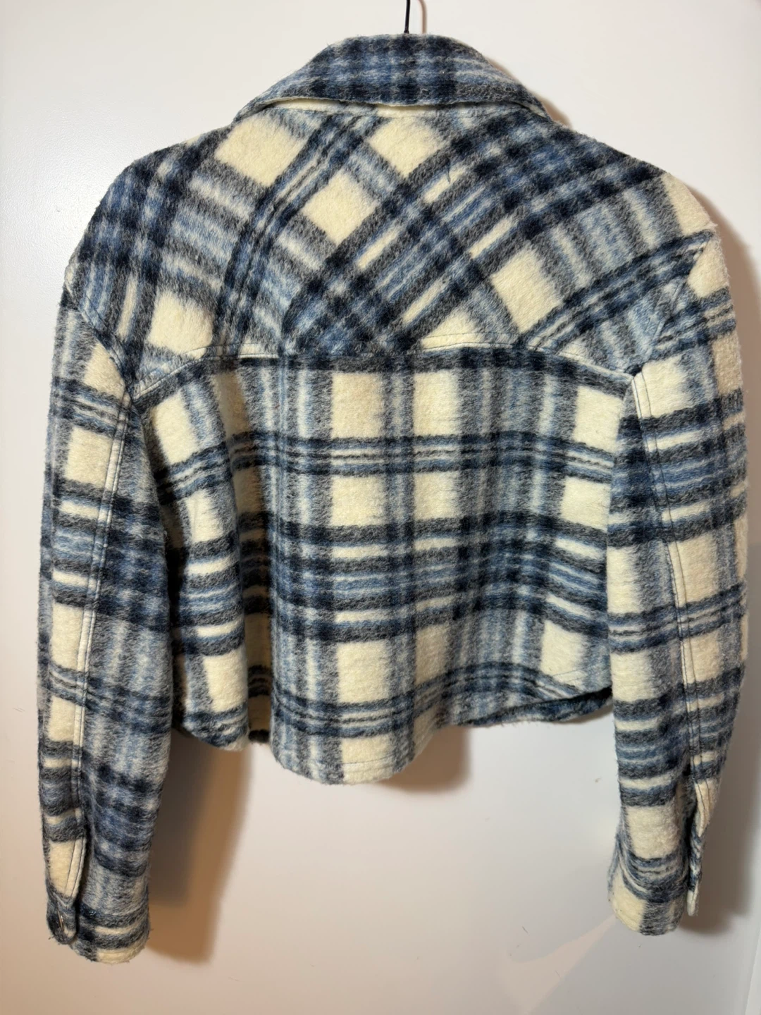 Zara Plaid Shacket and Black Off-Shoulder Top - photo 2