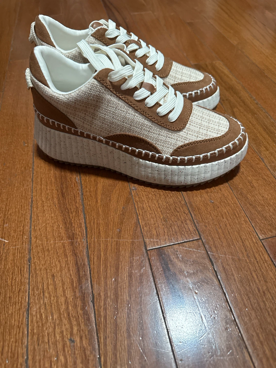 Universal Thread Platform Sneakers Tan and White - photo 2