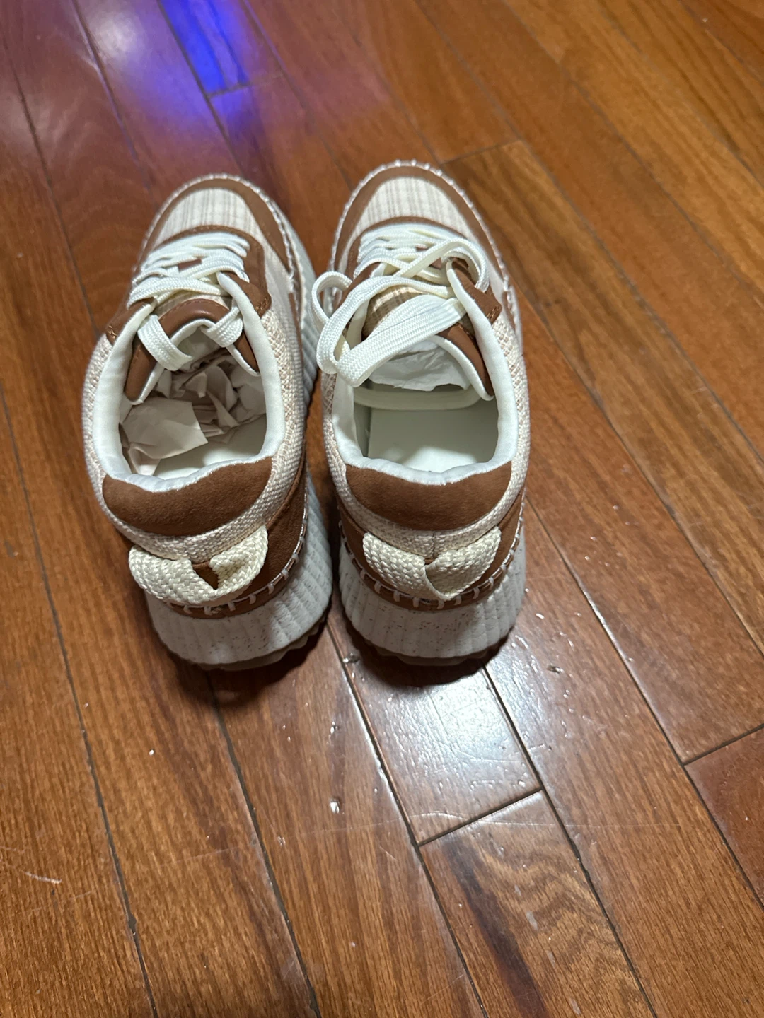Universal Thread Platform Sneakers Tan and White - photo 3