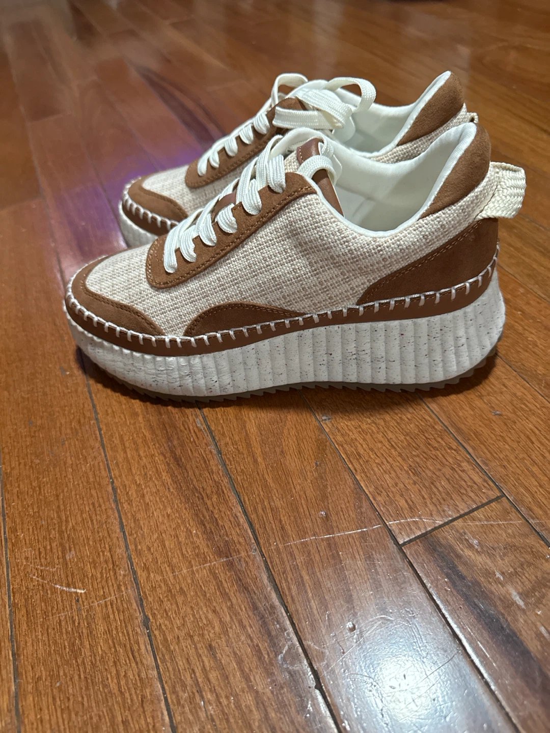 Universal Thread Platform Sneakers Tan and White - photo 4