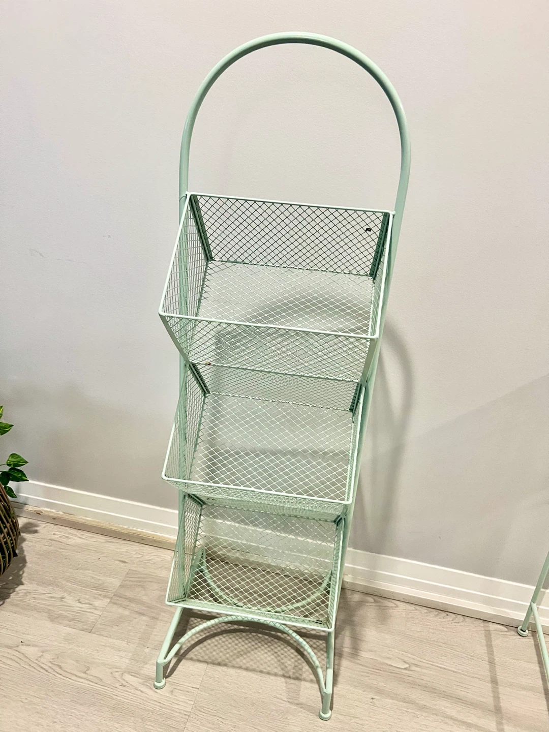 Mint Green Metal Three-Tier Rack and Side Table - photo 3