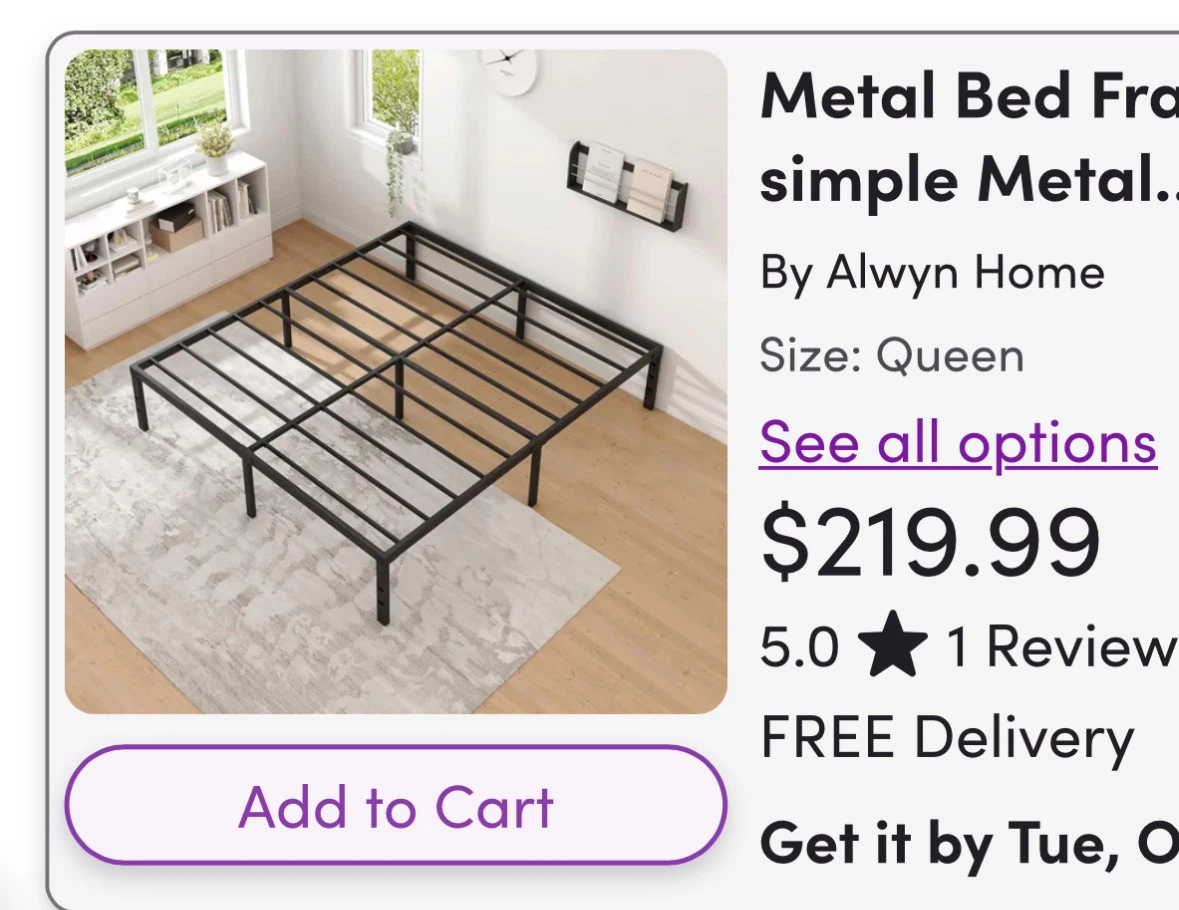 Queen Bed Frame and Shapes Bamboo Mattress - photo 3