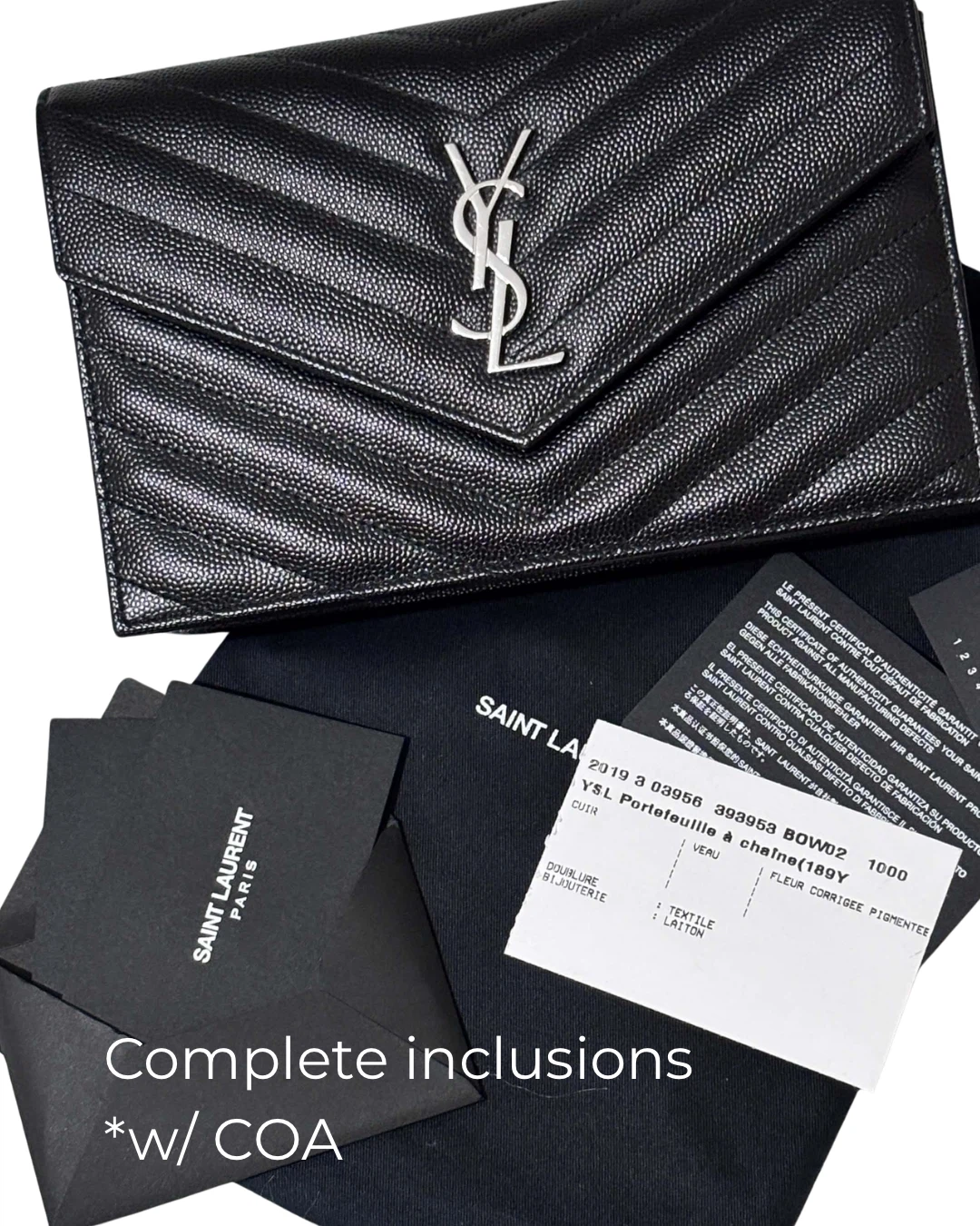 ORIGINAL YSL WALLET ON CHAIN BLACK - photo 2