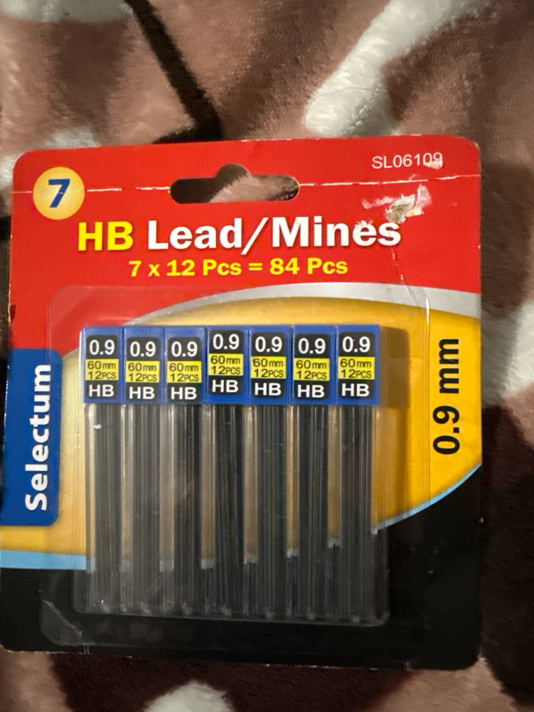 Selectum 0.9mm HB Pencil Lead 84 Pieces