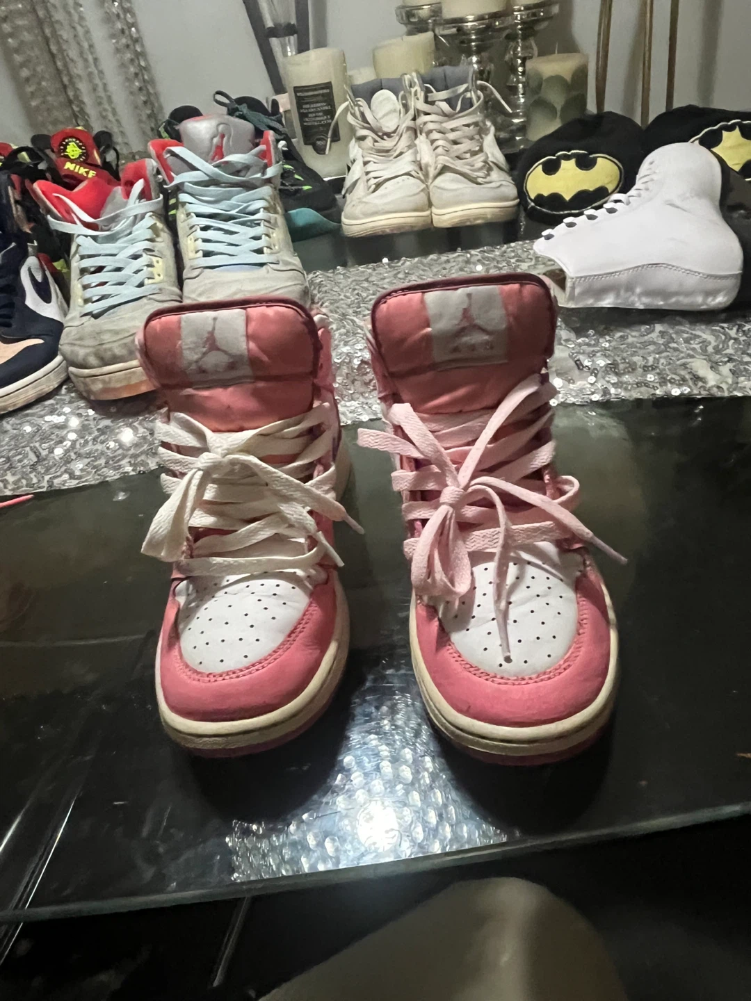 Jordan 1 Mid Pink White Youth Size 7Y