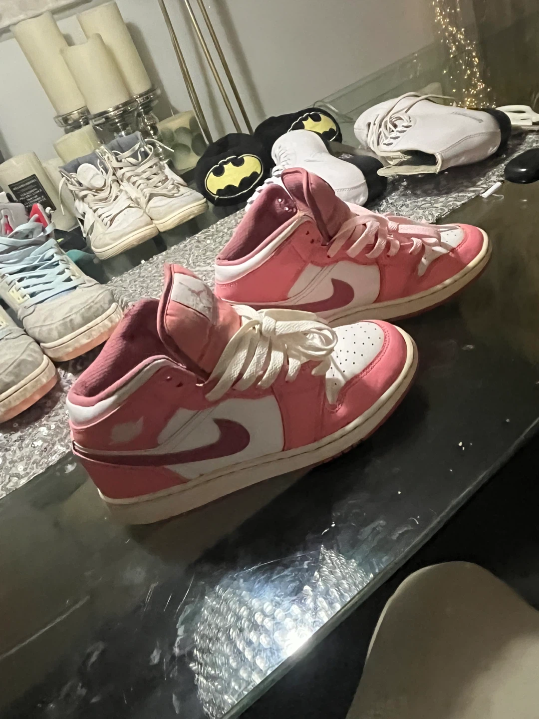Jordan 1 Mid Pink White Youth Size 7Y - photo 2