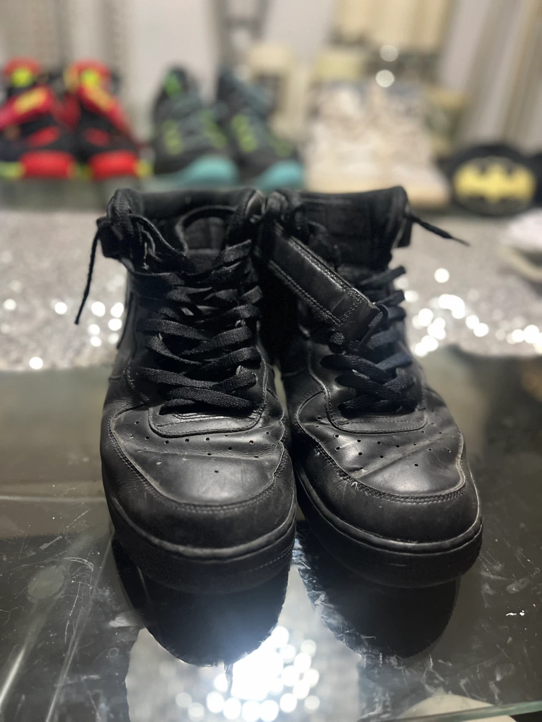 Nike Air Force 1 Mid Black Sneakers Size 13