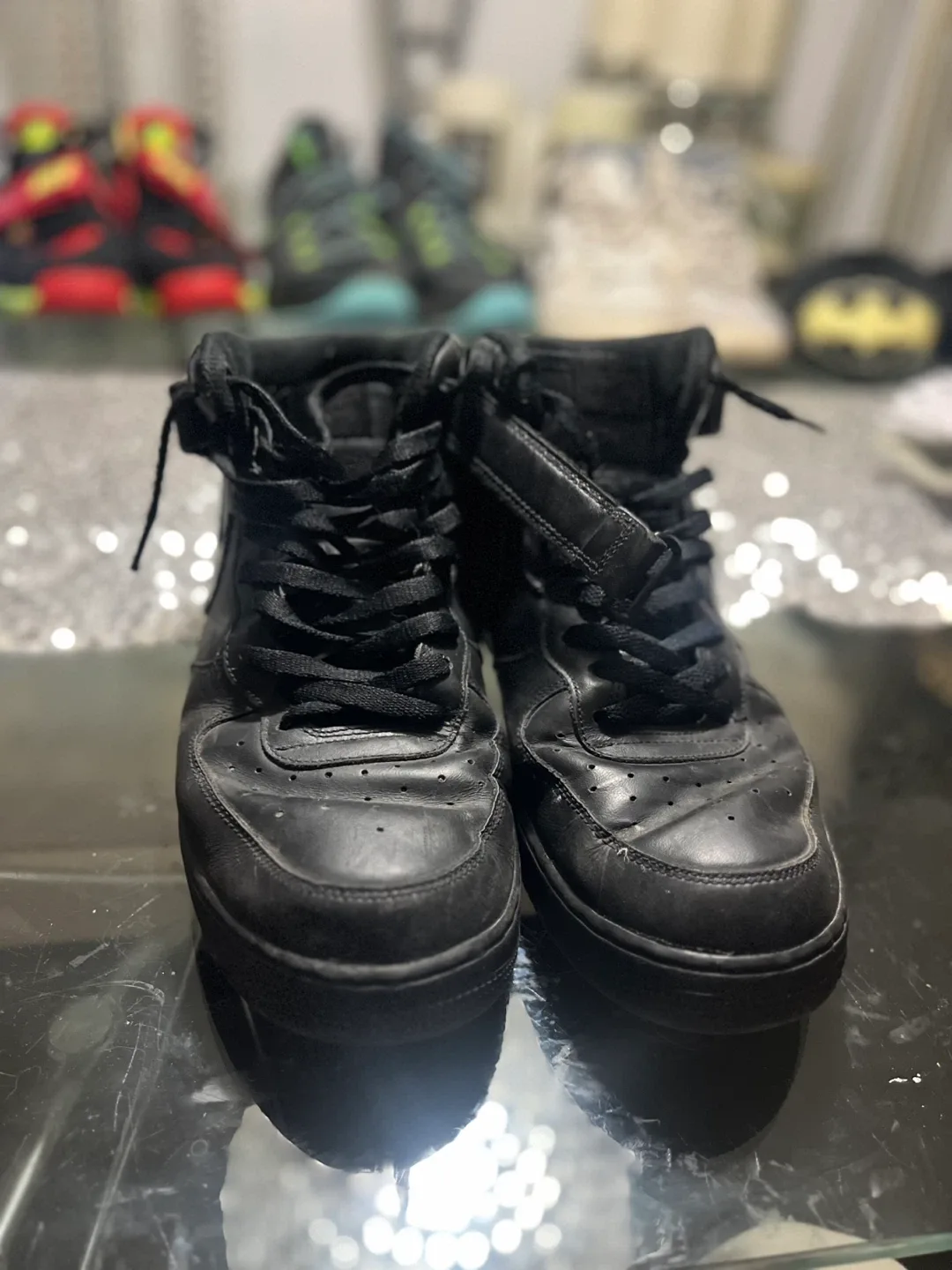 Nike Air Force 1 Mid Black Sneakers Size 13