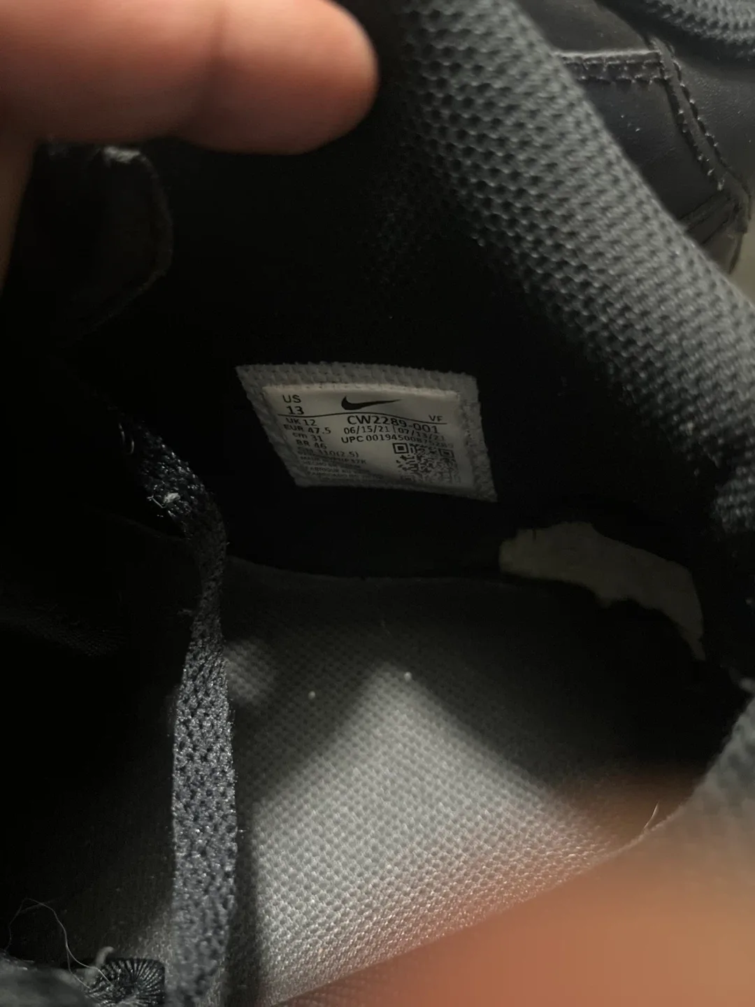 Nike Air Force 1 Mid Black Sneakers Size 13 - photo 2