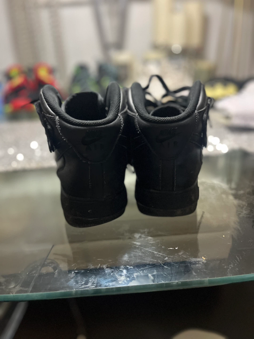 Nike Air Force 1 Mid Black Sneakers Size 13 - photo 3