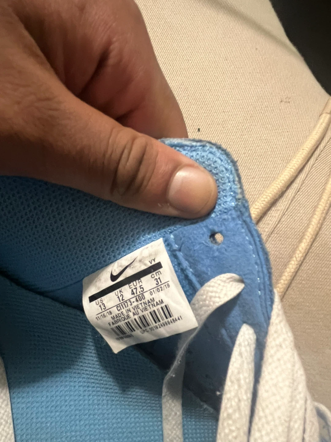 Nike Air Force 1 Off-White University Blue size 13 - photo 5