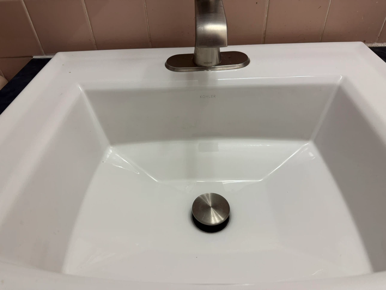 Kohler bathroom sink with Moen faucet - photo 2