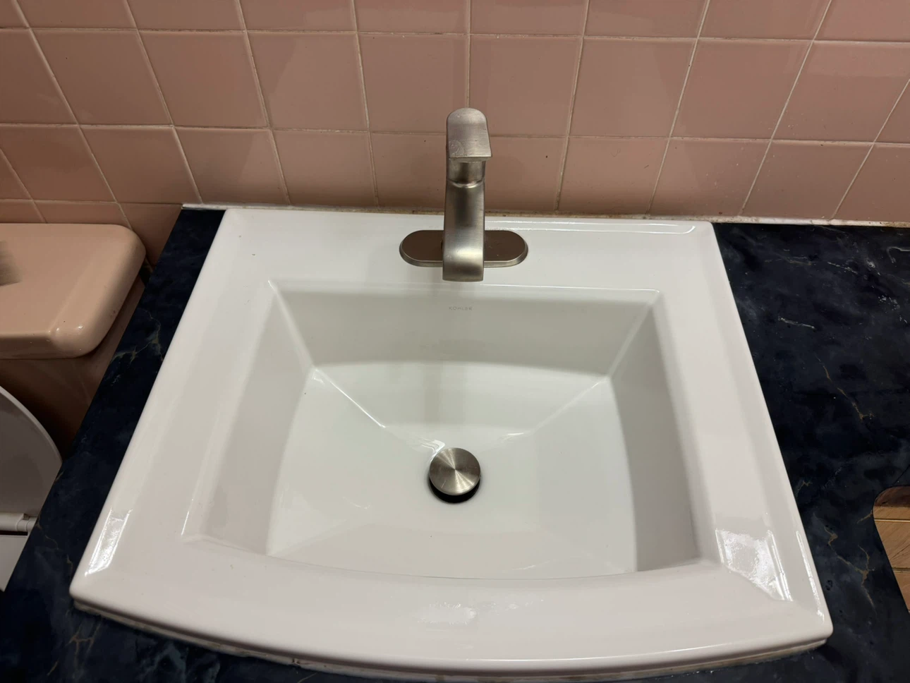 Kohler bathroom sink with Moen faucet - photo 4