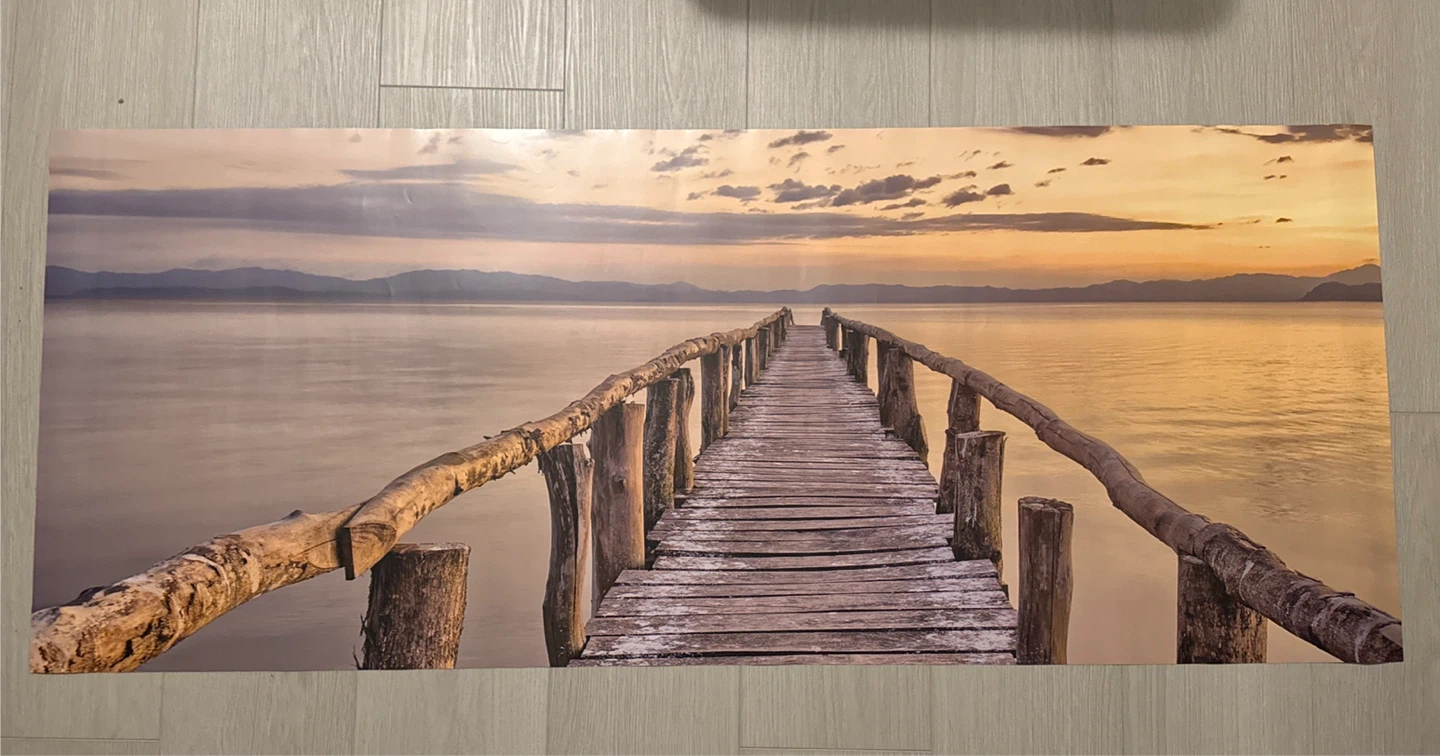 Large Sunset Pier Scenic Wall Art Poster